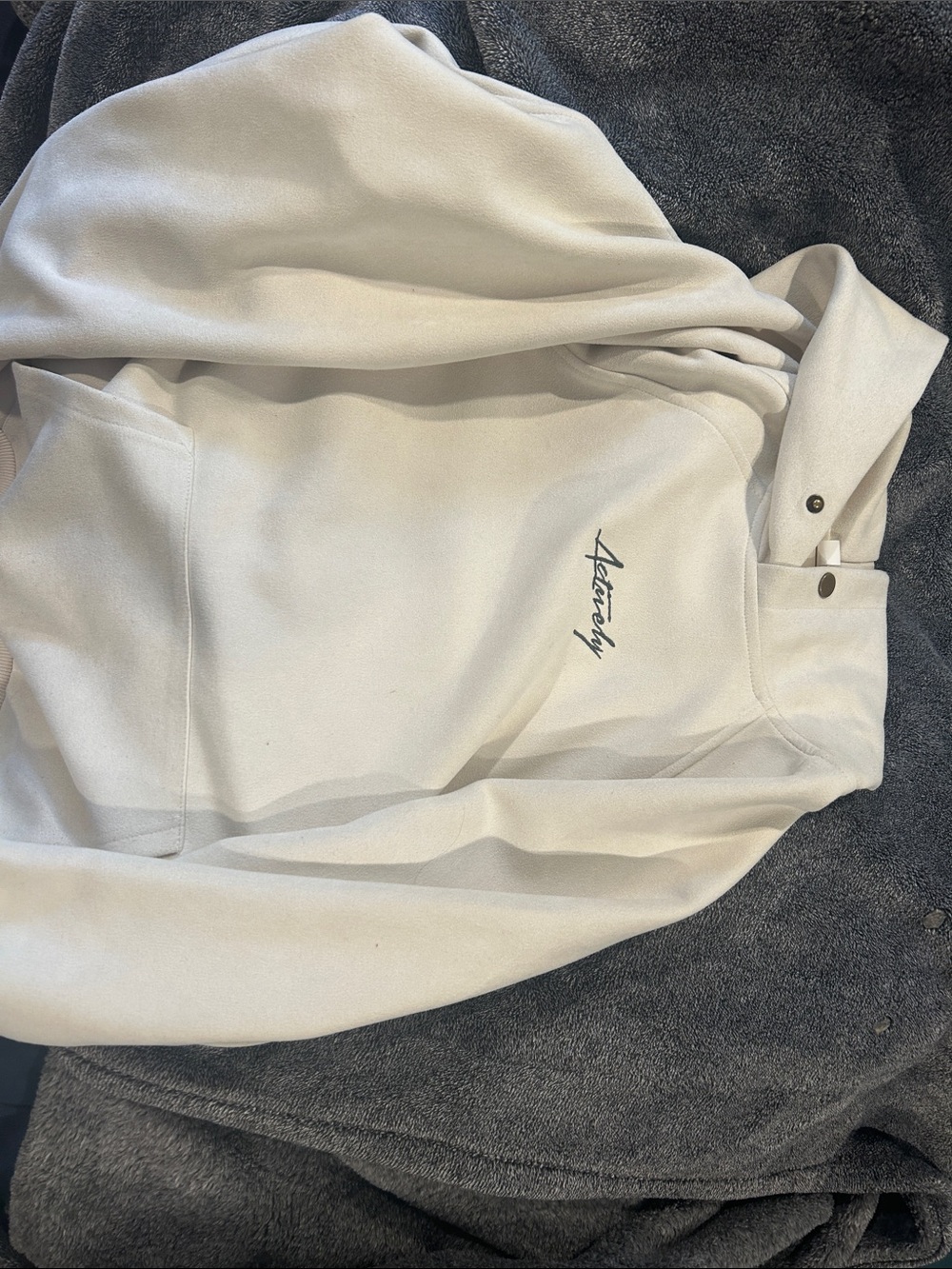 Avenue White Pullover Hoodie with Script Logo